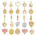 Beimai OEM Accessories Heart Key Rainbow Feather Snake Star Moon Pineapple Eye Copper Zircon Pendant Jewelry Accessories