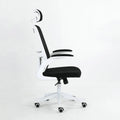 Ergonomic Office Chair with Adjustable Headrest Folded Armrest Executive Swivel Chair Metal Nylon Material for Conference Room
