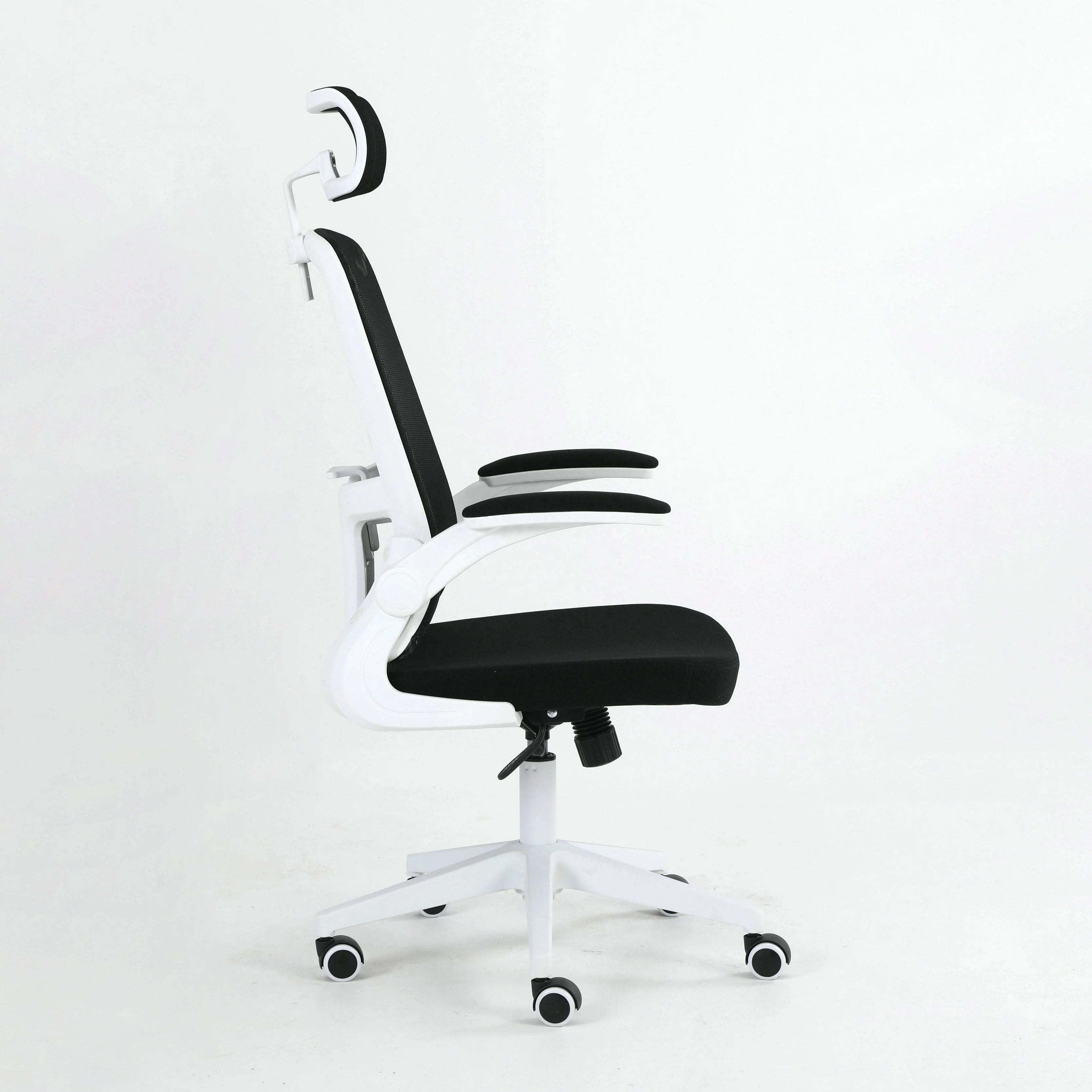 Ergonomic Office Chair with Adjustable Headrest Folded Armrest Executive Swivel Chair Metal Nylon Material for Conference Room