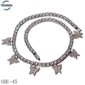 Exquisite Shiny Silver Shoes Chain Accessory Wholesale Welded Link Crystal Chains With butterfly Charms