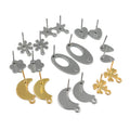 12mm Metal Stainless Flower Posts Stud Base Pins Blank Silver 14K 18K Gold Hypoallergenic Surgical Steel Jialin Brand for