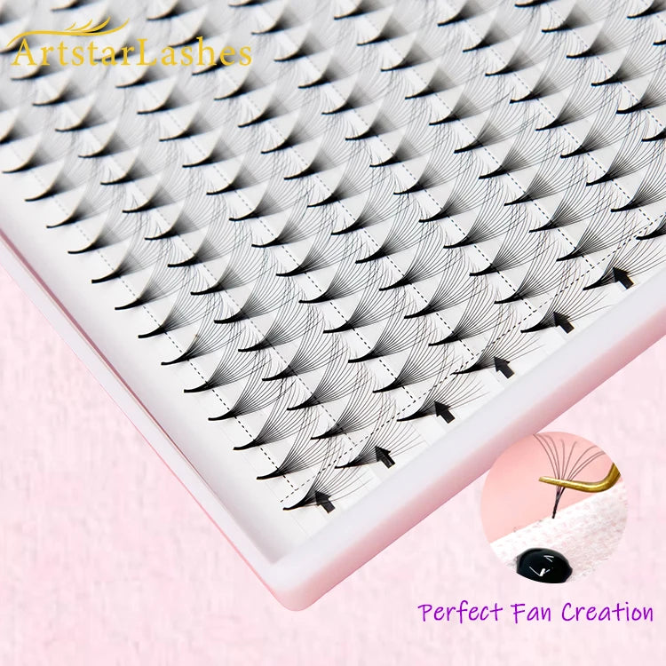 XL Trays 320 Fans Eyelash Extensions Promade Volume Lashes 4D 5D 6D Synthetic C/CC/D Curl Mix Length 0.07mm