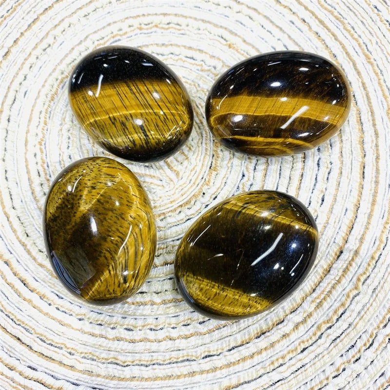 Selling natural tiger eye crystal worry stone yellow tiger eye palm stone for healing