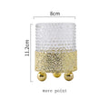 Metallic Base Tea Light Holder with Lining Glass for Home Decoration