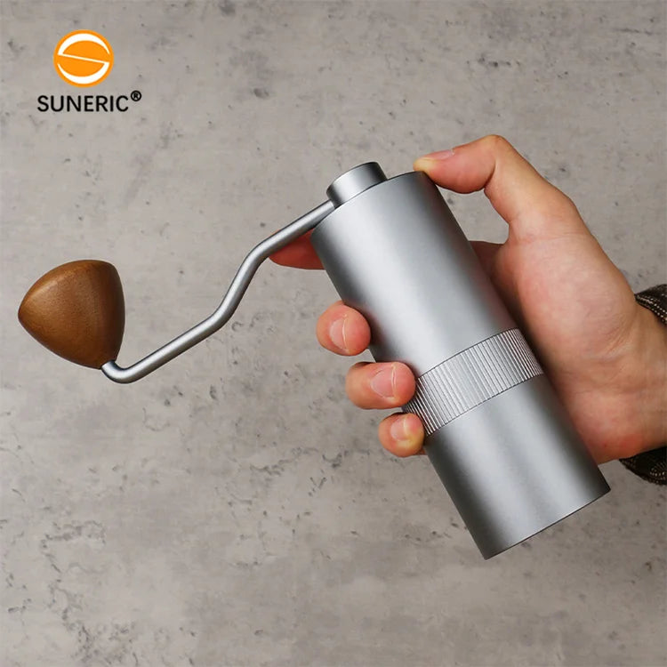 Hand Crank Conical Ceramic Burr Espresso Bean Stainless Steel Adjustable Burr Manual Portable Coffee Grinder