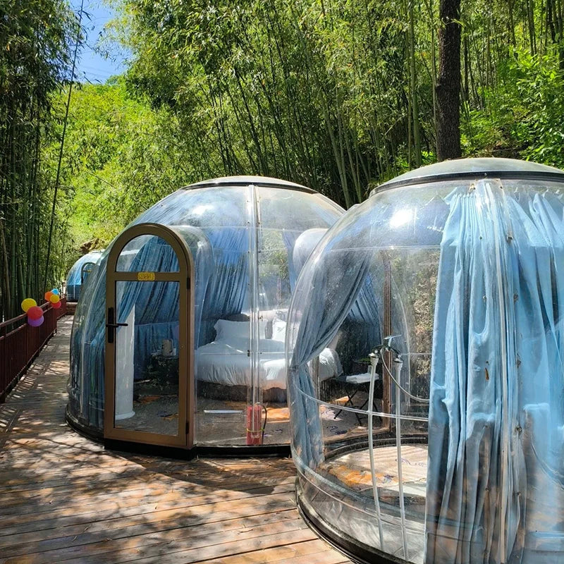 Full House FH350 Geodesic Dome Tent Aluminum Frame Outdoor Glamping Camping for Restaurants Resorts Hotel Use