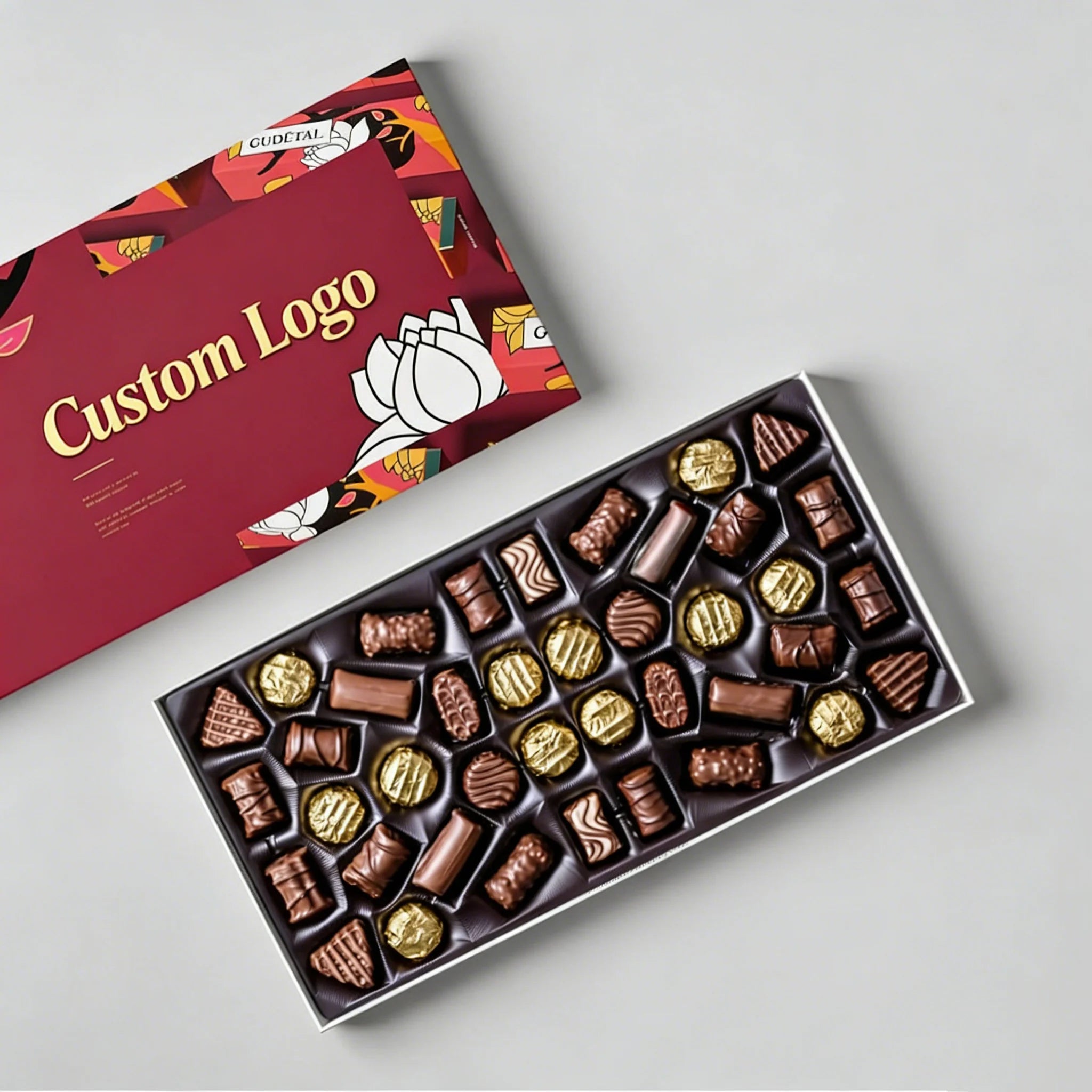 Custom High-Grade Eco-Friendly Reusable Waterproof Chocolate Packaging Box Magnetic Closure Handle Matt Lamination Sponge Lining