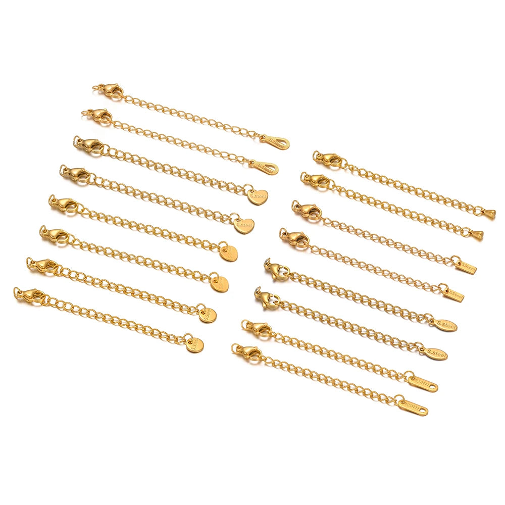 Extension Extended Tail Chains Lobster Clasps Connectors DIY Jewelry Making Accessories Findings for Bracelet Necklaces