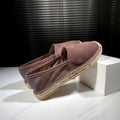 Men's Genuine Leather Slip-On Loafers With Step-In Design Crushable Heel Breathable Suede Leather Stylish Fisherman Shoe Style