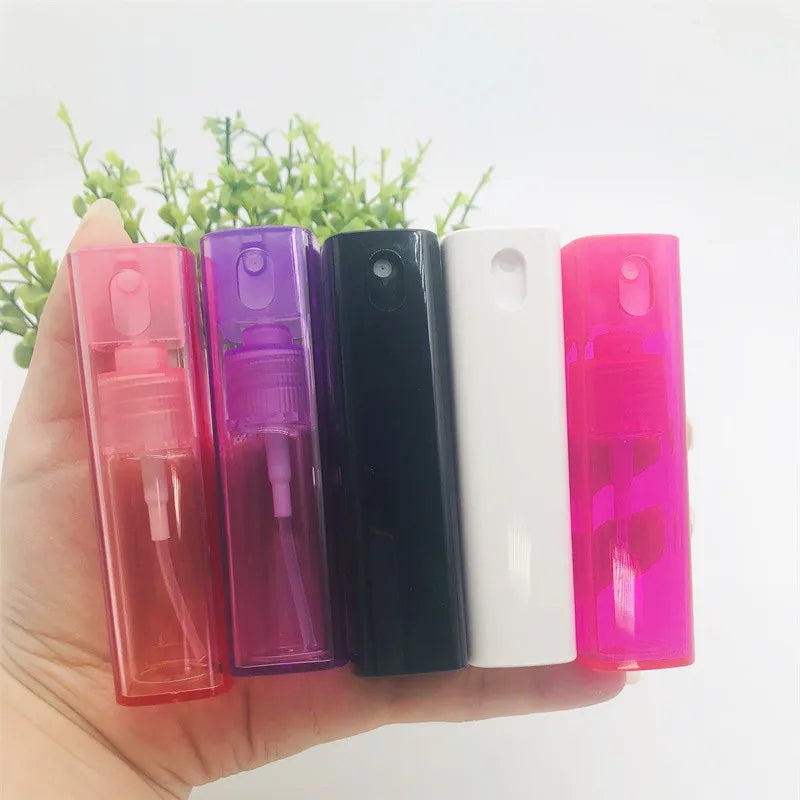 Square Colorful Plastic Pen Perfume Bottle 10ml Spray Bottle Cosmetic Packaging Portable Pocket Spray Perfume Bottle