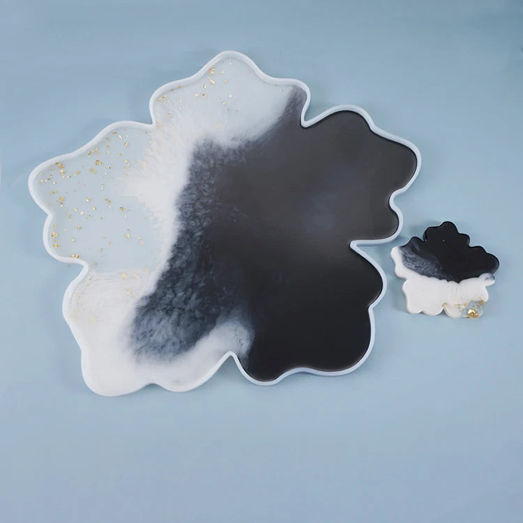 YS DIY Resin CoasterTray Molds Silicone Agate Coaster Resin Epoxy Mould With Flakes Dry Flowers Casting Agate Slice Making Tools