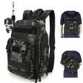 Tactical Fishing Sling Pack Outdoor Tackle Bag with Rod Holder Waterproof Pockets Compact Lure Storage for Fly/Spinning Fishing