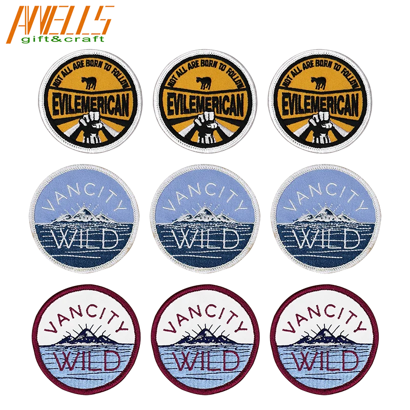 AWELLS Personalised Custom Embroidery Iron-On Eco-friendly Twill Fabric Name Tag Patch English Letter Camouflage Uniform Jacket