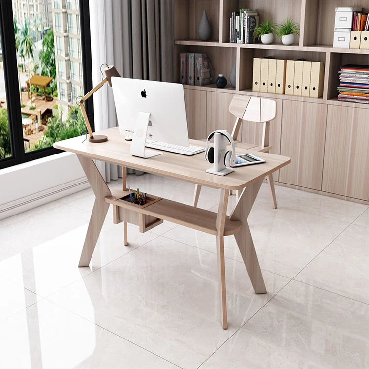 DIY Wooden Table Home Office Studying Working Computer Laptop Desk No Screws Flat Packing Office Furniture Home Office Desk