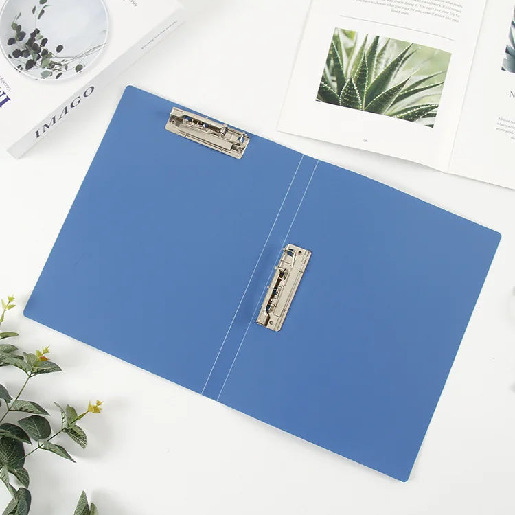 PP Blue A4/FC File Folder 60S Thickness Strong Single Double Clip Office Use Manila Filing OEM Accepted Custom Brand