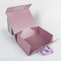 Custom Large Cardboard Gift Boxes Ribbon Handle High-End Matt Lamination for Shoes Clothing Coat Wedding Dress Wig Packaging