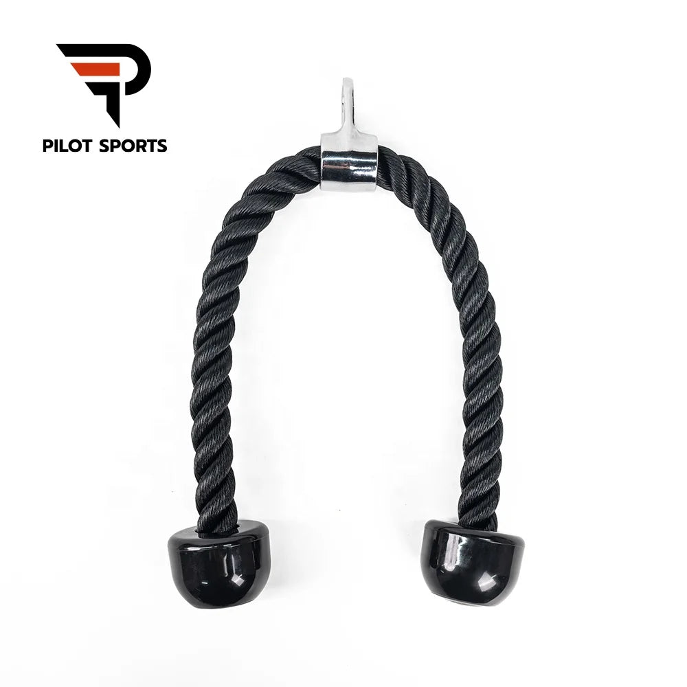 PilotSports Deluxe Tricep Rope Cable Attachment Exercise Machine Attachments Pulley System Gym Pull Down Rope With Carabiner OEM
