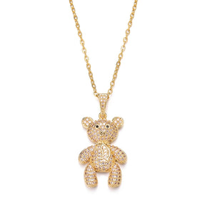 Professional Factory Micro Zirconium-Studded Bear Pendant Gold Pendant Designs Men