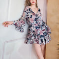 Spring Wholesale Chiffon Floral Dress Casual Dress Spot Chiffon Dress Oem Odm Women Clothes