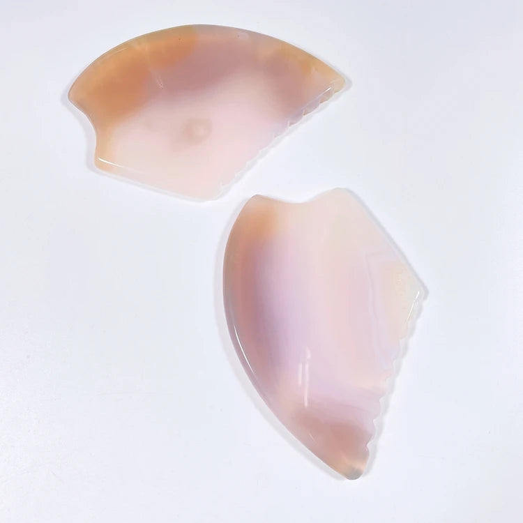 Huiying Natural grey agate crystal healing stone anti wrinkle new spiky facial gua sha face beauty equipment