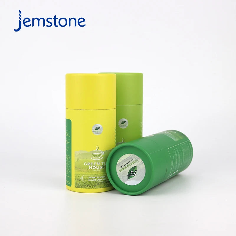 Food Grade Coffee Bean Tea Leaf Tea Bag  Push up Paper Tube Luxury Kraft Cardboard Box Cylinder Packaging