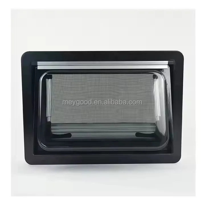 Motorhome Window Double Glazed Acrylic with Mosquito Net and Anti-UV Curtains for Caravan 900x550mm