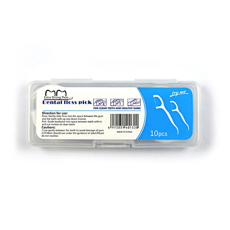 Easy Glide Compostable Portable Teeth Flosser Biodegradable Dental FLoss Pick PLA Material in Box Pack Toothpicks Inclusive