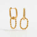 JOOLIM  High End  Gold Plated Rope Chain 2 in 1 Convertible Removable  Hoop Earring Stainless Steel Fashion Jewelry
