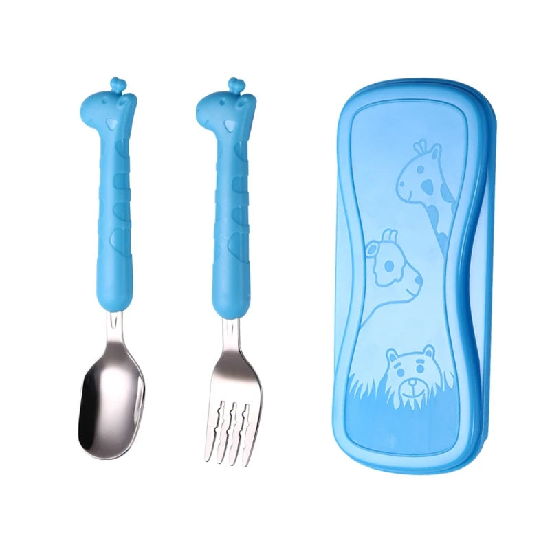 Food Grade Children Fork and Spoon Kids Cutlery Set Stainless Steel Spoon and Fork Baby