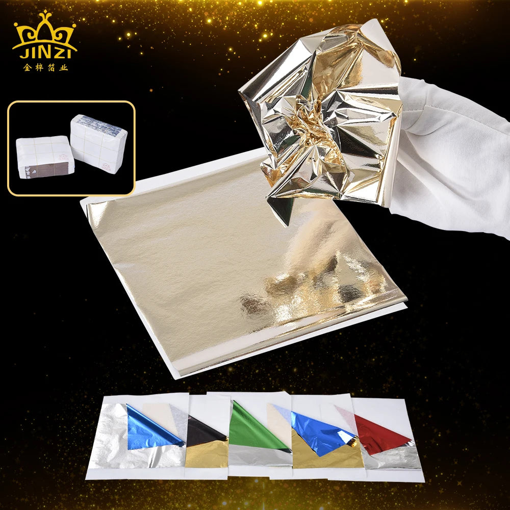 14*14cm 1000 Sheets/Pack Gilded Statues Handmade Gifts Decor Antique Silver Crafts Pasting Leaf Sheet