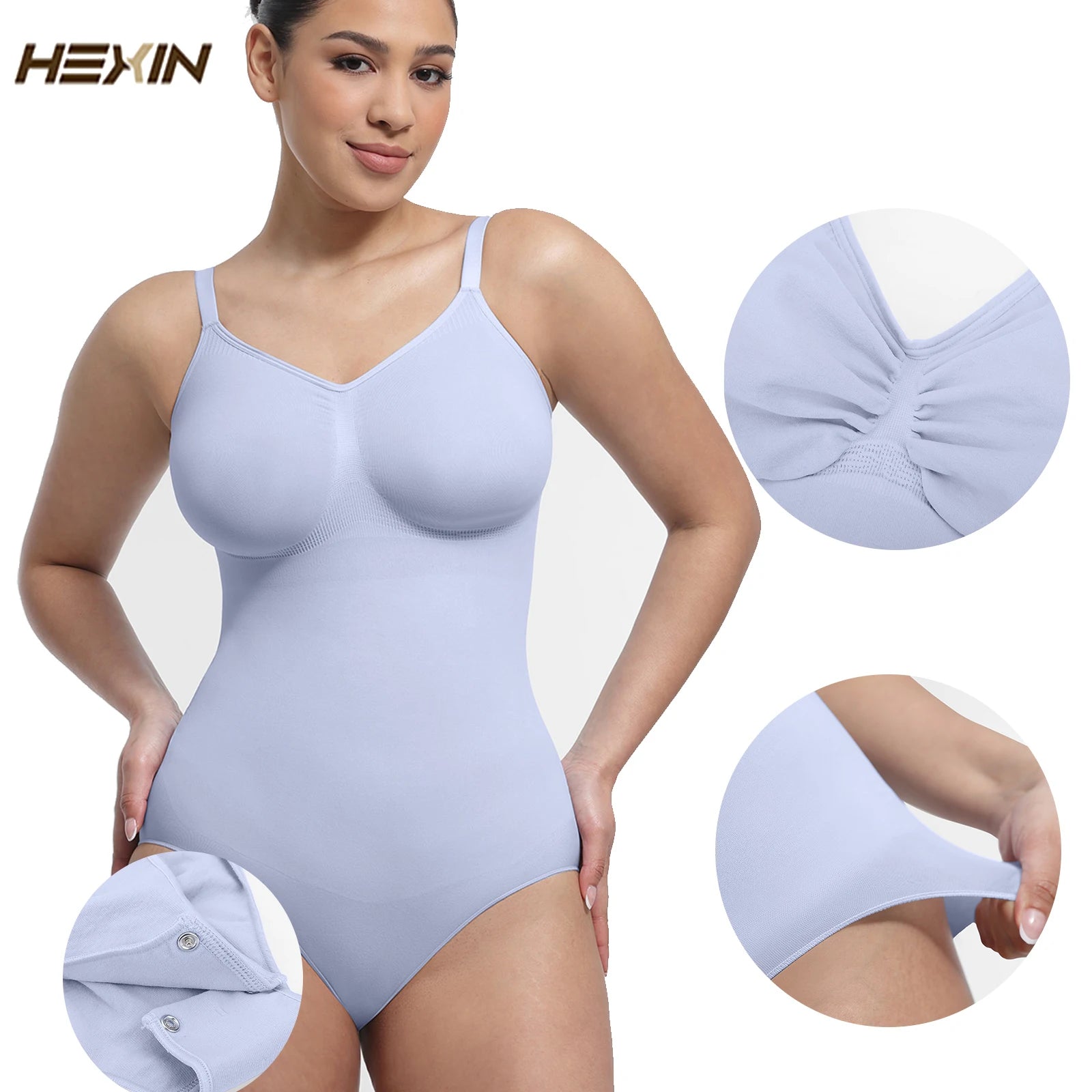 Hexin New Design Bodysuit Lightweight Seamless Chest Support Waist Control Shapewear Bodysuit