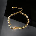 Wholesale Stainless Steel Anklet 18k Women's Rose Gold-plated Double-layer Beach Simple Bohemian Ankle