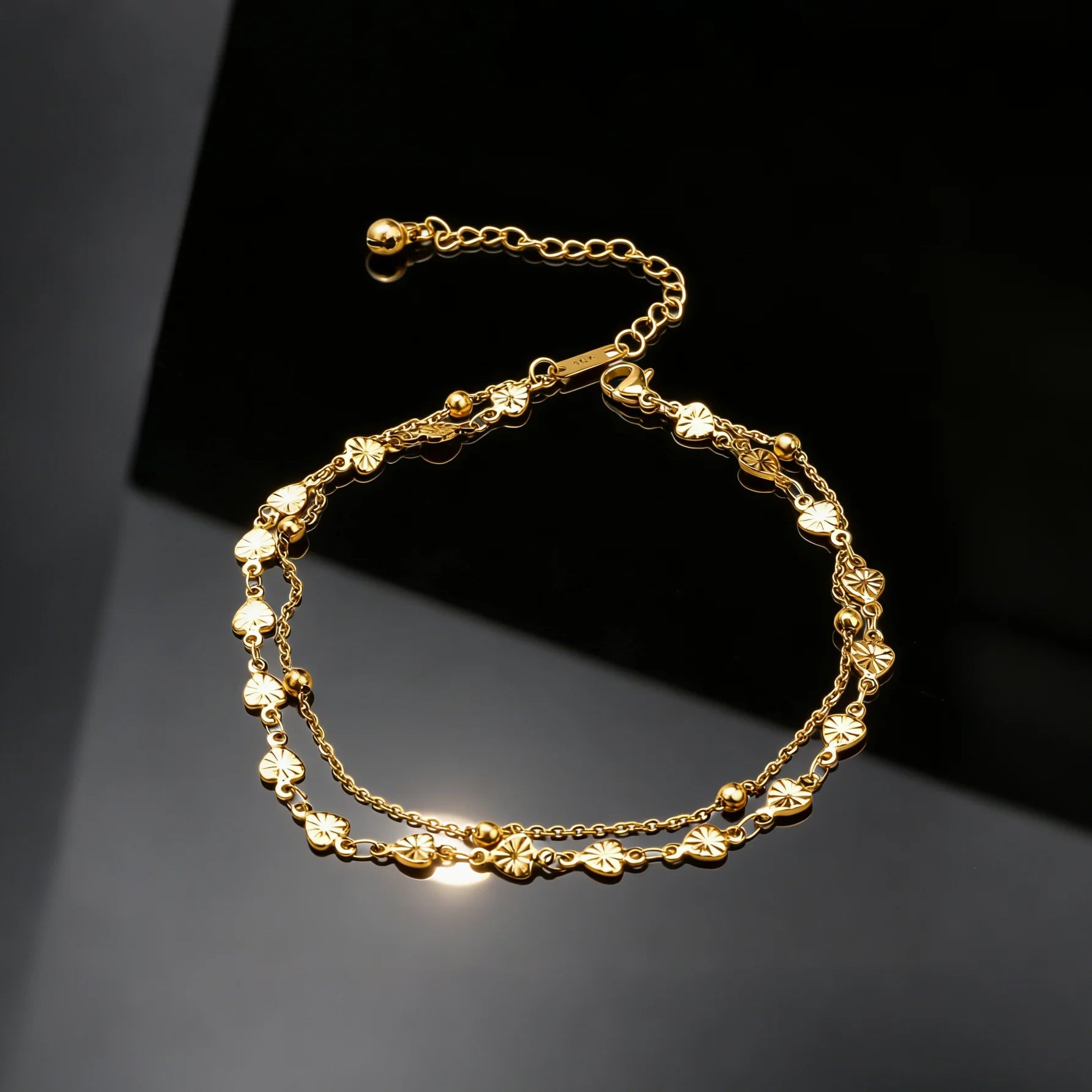 Wholesale Stainless Steel Anklet 18k Women's Rose Gold-plated Double-layer Beach Simple Bohemian Ankle