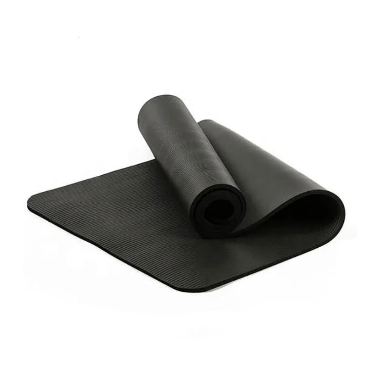 183*61cm*10mm Black Thick NBR Regular Color Eco-Friendly Yoga Mat for Home Gym Fitness Exercise Yoga Bolsters & Cushions