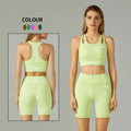 Tummy Control Running Home Workout Shorts High Waist for Womens Back Cross Bra Yoga Leggings Gym Fitness Sets