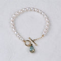 Natural Rice Freshwater Pearl White Grade a Trendy Glass Drop Accessories Bracelet OT Buckle for Women