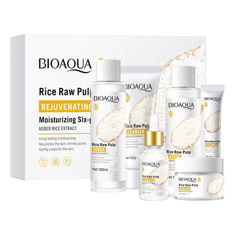 Vegan Skincare Facial Wash  Serum Anti Acne Eye Cream Six-piece Facial Skin Care Moisturizing Suit