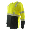 100% Polyester Bird-Eyes Fabric Long Sleeve High Visibility Reflective Fluorescence Yellow Safety T-Shirt Pocket Unisex