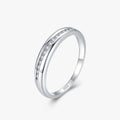 Ailmay Real 925 Sterling Silver Exquisite Charm Clear Zircon Ring for Women Wedding Engagement Jewelry Gift