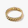 Punk Gold Plated Stainless Steel Watchband Bangle Fade Resistant Titanium Steel Takedown Watch Strap