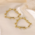 Valentine's Gift Romantic Stainless Steel Earrings Genuine Gold Plated Non Allergic Lover Heart Shape Hoop Earrings for Women