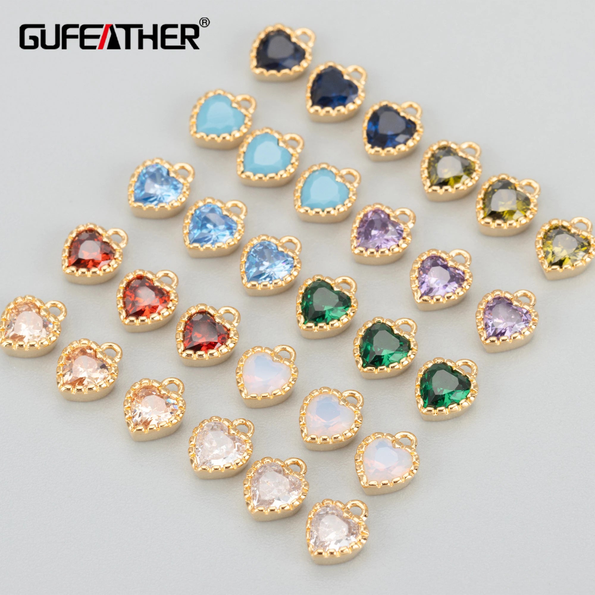 MB04    6pcs/lot Jewelry Accessoriesmini Sizenickel Free18k Gold Platedcopperzirconbirthstones Charmdiy Pendant