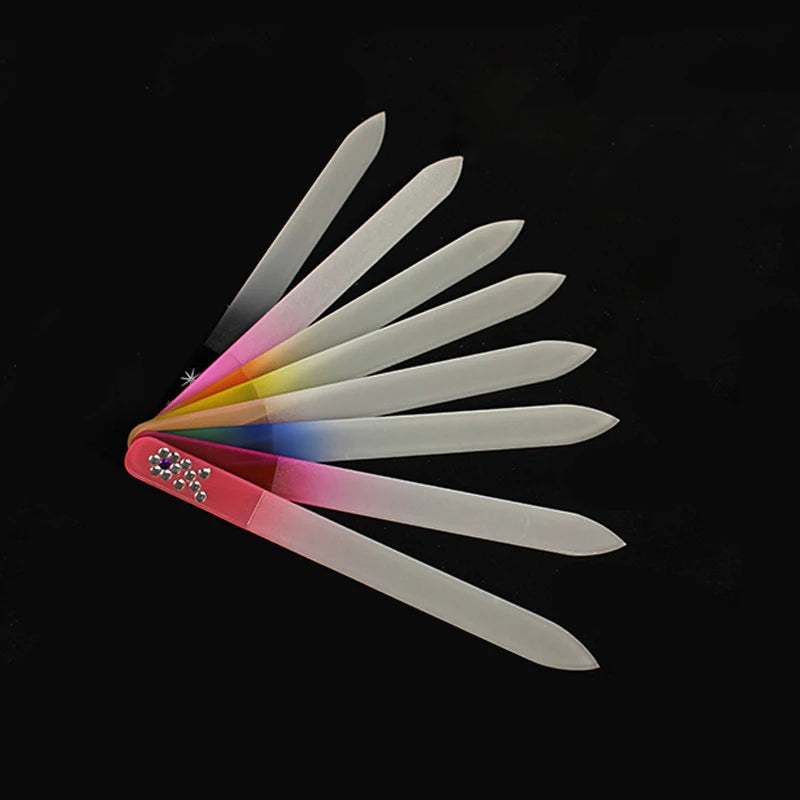 Custom Logo Crystal Glass Nail File Portable Manicure Glass Nail Polishing Strip Nano Glass Nail Files