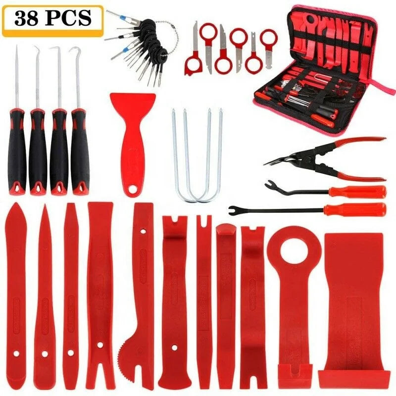 38-Pcs Precision Auto Terminal Removal Key Tool with Wiring Threader Hard Case & Scraper Customizable OEM Car Tool Kits Set