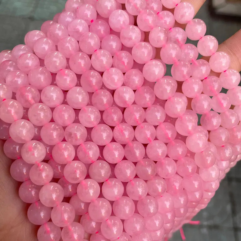 Pink Rose Quartz Round Loose Beads 6mm Wholesale Bulk Quartz Crystal Beads DIY Bracelet Charm Bangles for Jewelry Making