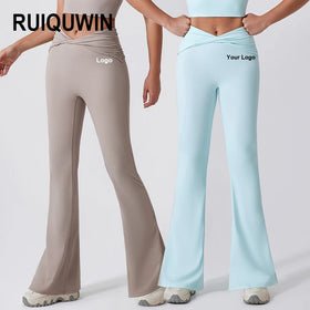 RUIQUWIN Women Solid Color High Waist Wide Leg Long Pants Dance Trousers Yoga Running Jogging Loose Pants