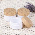 50g 250g PP Cream Jar WithWood Grain Water Transfer Lid White pp Plastic Cosmetic Cream Jar