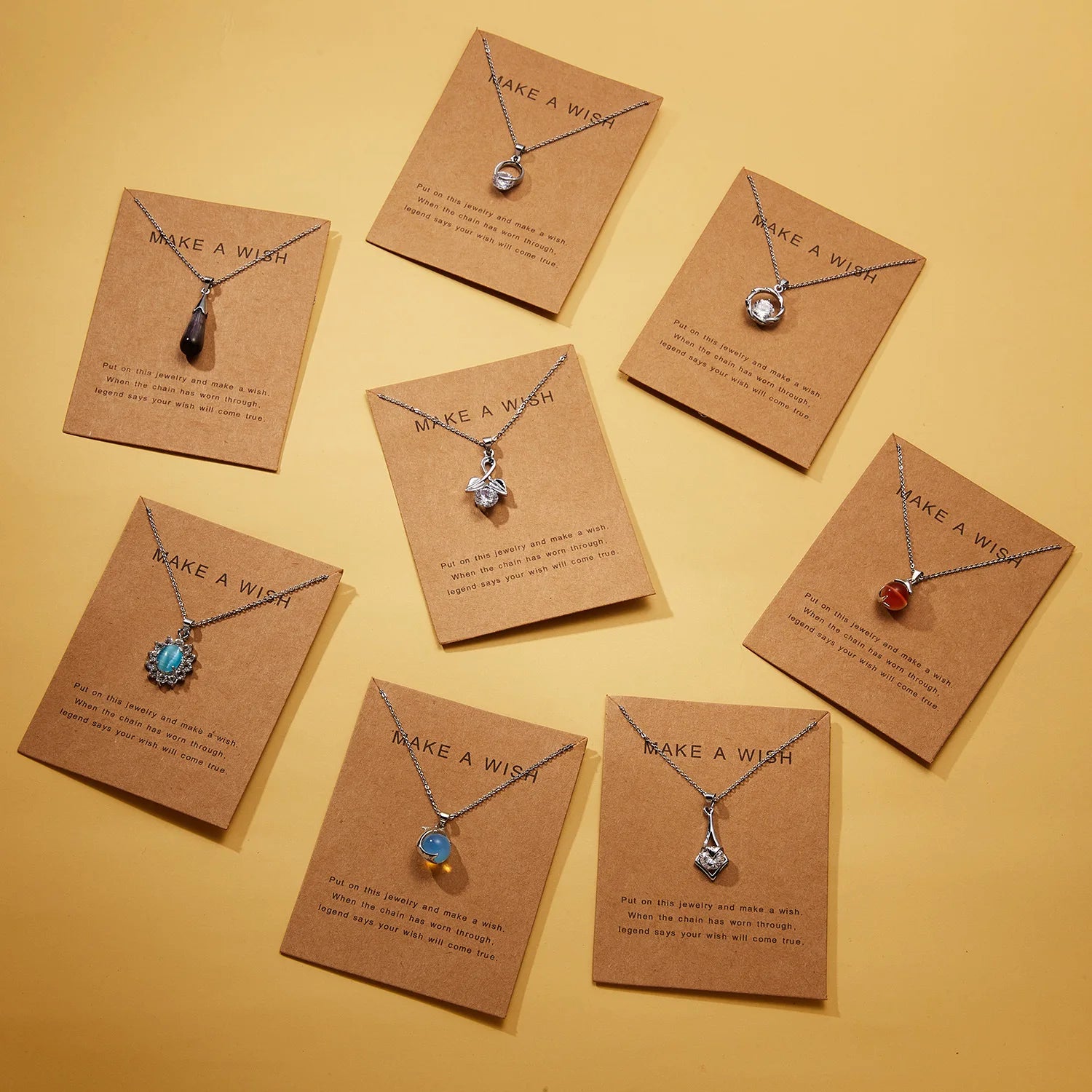 HOVANCI Obsidia Sun and Moon Necklace 9 Fashion Dolphin Natural Stone Zircon Paper Card Necklace