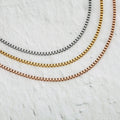 Boho Simple Minimalist Stainless Steel Largo Box Chain Choker Necklace Gold Plated Fashion Jewelry for Gift