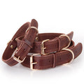 Soft Touch Genuine Cowhide Real Pet Collars Solid Color Padded Italian Wholesale Leather Dog Collar